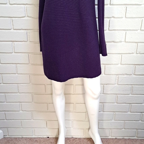 Alfani Purple Shimmer Off The Sholder Sweater Dress. Size Small - Picture 3 of 10